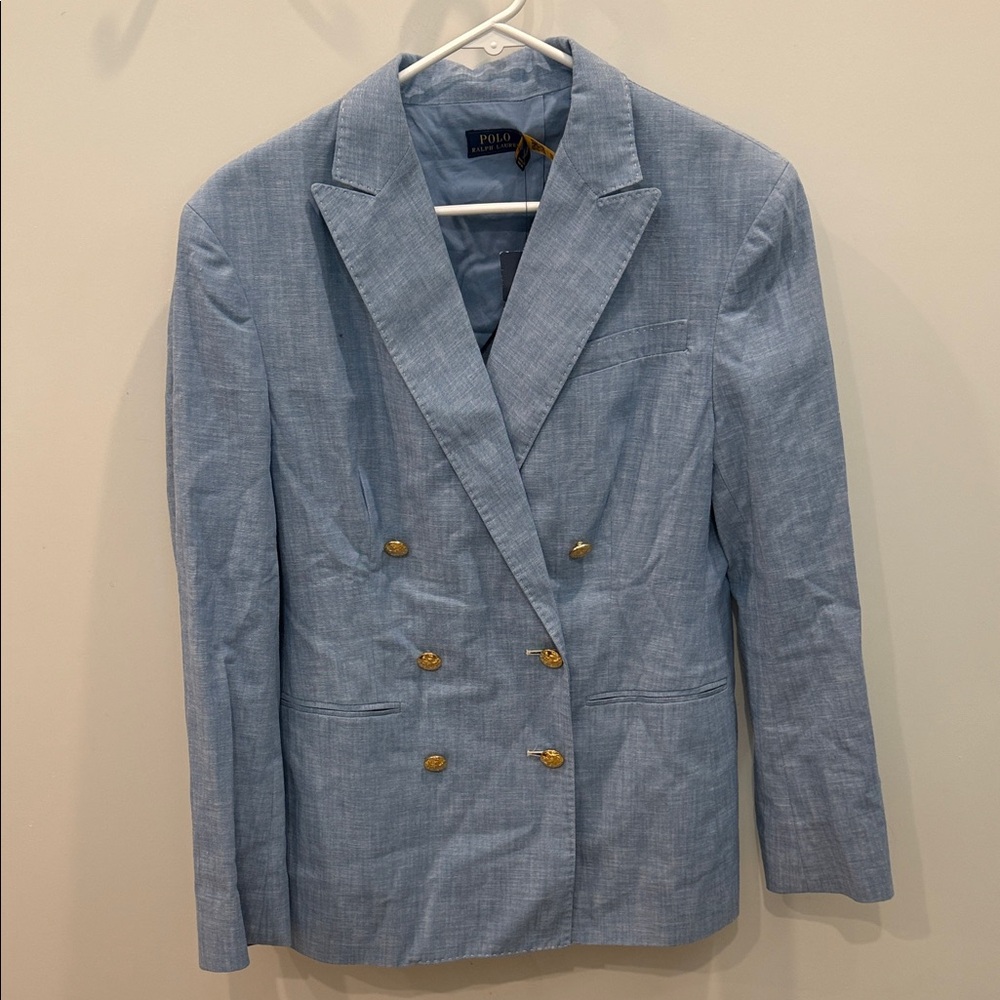 Polo by Ralph Lauren Light Blue Blazer with Gold Buttons